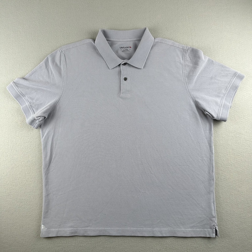 UNTUCKit Gondola Polo‎ Shirt Mens XL Light Grey Pima Cotton Regular Fit 30167